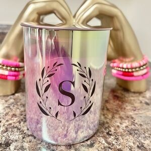 Brand New Sonoma Elegant Letter S Candle Holder with Sugar Vanilla Scent